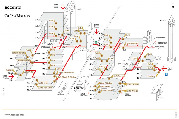 Lageplan Cafés & Bistros