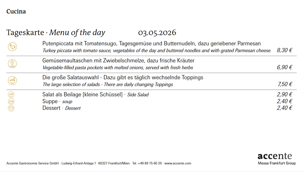 Our menu for Sunday, 03-05.2026