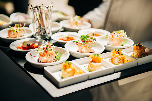 Stand party catered by accente